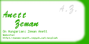 anett zeman business card